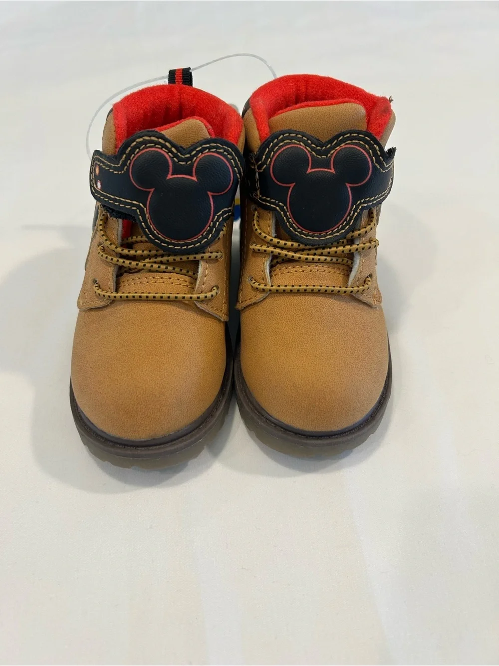 Kids Brown Lace-Up Ankle Boots with Red Lining